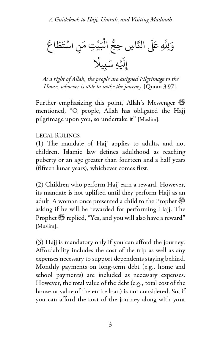 perfecting the journey: legal and spiritual dimensions of hajj, umrah, and visiting madinah